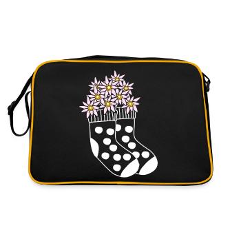 Winter Socks Flowers Sock Wool Socks - Retro Bag - black/gold - Back