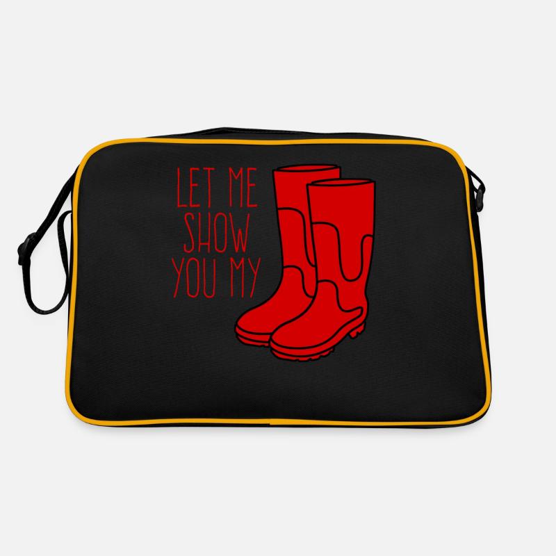 Bottes rouges Bottes en caoutchouc Sac Retro