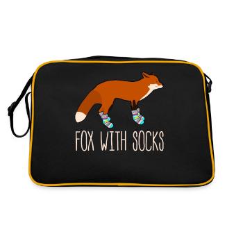 Fox with Winter Socks Sock Wool Socks - Retro Bag - black/gold - Back
