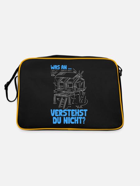 Was an.. verstehst du nicht? Humorvolle Weisheiten - Retro Tasche - Schwarz/Gold