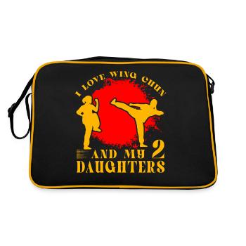 J’adore le Wing chun et mes 2 filles - Sac Retro - noir/or - Dos