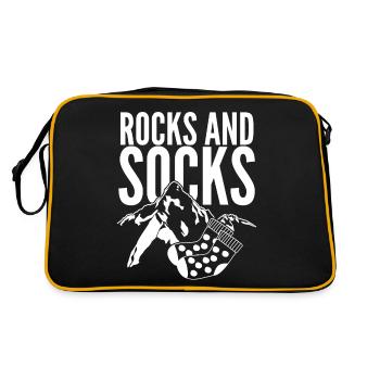 Winter Socks Rocks Hiking Wool Socks - Retro Bag - black/gold - Back