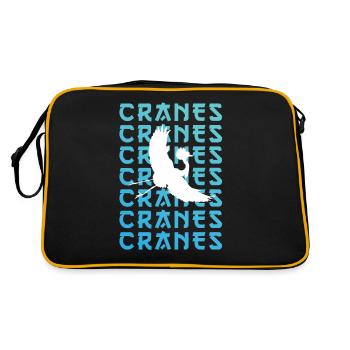 Crane Silhouette Shadow Art - Retro Bag - black/gold - Back