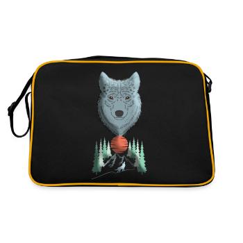 Imprimé motif animalier tête de loup avec loup - Sac Retro - noir/or - Dos
