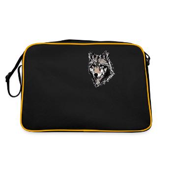 Imprimé motif animalier tête de loup avec loup - Sac Retro - noir/or - Dos