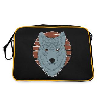 Imprimé motif animalier tête de loup avec loup - Sac Retro - noir/or - Dos
