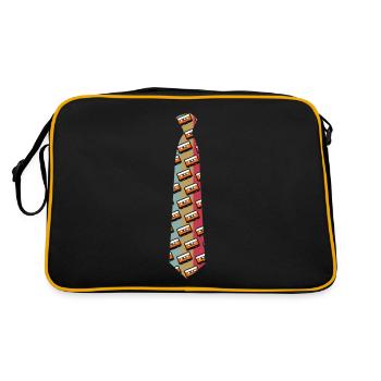 Cassette Tie Cassettes 90s 80s - Retro Tasche - Schwarz/Gold - Hinten