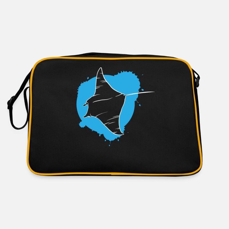 Rochen im Riff Ozeanischer Geist Geschenk - Retro Tasche - Schwarz/Gold