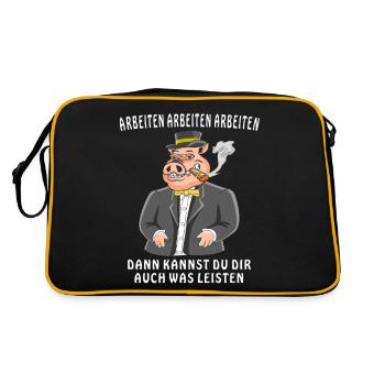 ARBEITEN ARBEITEN ARBEITEN - Retro Tasche - Schwarz/Gold - Hinten
