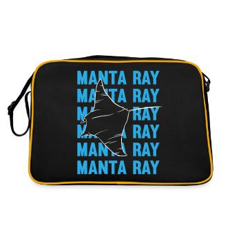 Eleganter Manta Ray Ozeanliebhaber - Retro Tasche - Schwarz/Gold - Hinten