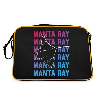 Eleganter Manta Ray Ozeanliebhaber - Retro Tasche - Schwarz/Gold - Hinten