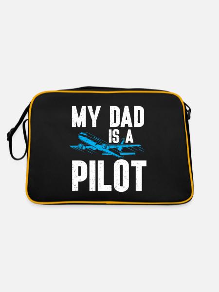 Pilot Quote Flight Lover Aircraft Aviation - Retro Bag - black/gold - Back