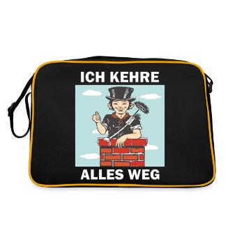 SCHLOTFEGER ICH KEHRE ALLES WEG - Retro Tasche - Schwarz/Gold - Hinten