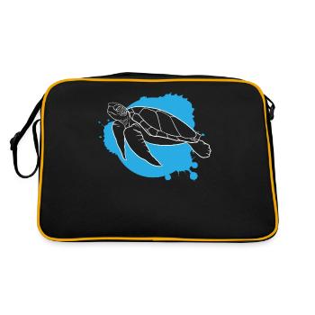 Océan vague tortue liberté cadeau - Sac Retro - noir/or - Dos