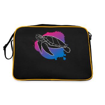 Océan vague tortue liberté cadeau - Sac Retro - noir/or - Dos