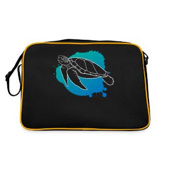 Océan vague tortue liberté cadeau - Sac Retro - noir/or - Dos