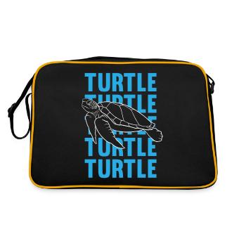 TURTLE Silhouette Word Art Gift - Retro Bag - black/gold - Back