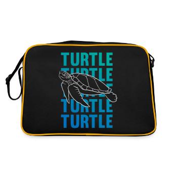 TURTLE Silhouette Word Art Gift - Retro Bag - black/gold - Back