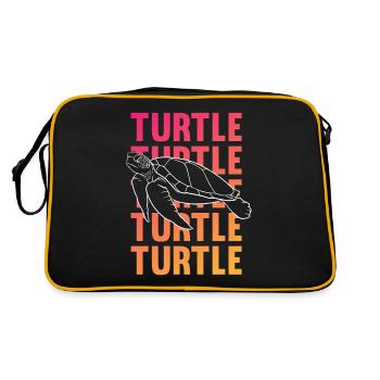 TURTLE Silhouette Word Art Gift - Retro Bag - black/gold - Back