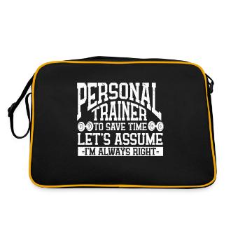 Personal Trainer Coach Gym Workout Fitnesstrainer - Retro Tasche - Schwarz/Gold - Hinten