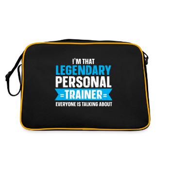 Personal Trainer Coach Gym Workout Fitnesstrainer - Retro Tasche - Schwarz/Gold - Hinten