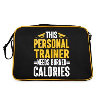 Personal Trainer Coach Gym Workout Fitnesstrainer - Retro Tasche - Schwarz/Gold - Hinten