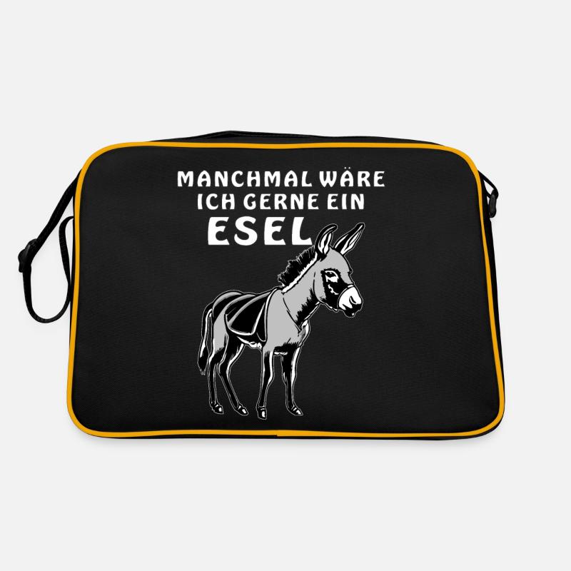ESEL WÄRE GERNE EIN ESEL - Retro Tasche - Schwarz/Gold