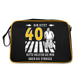 40TH BIRTHDAY 40 PLEASE HELP ME ABOUT DI - Retro Bag - black/gold - Back
