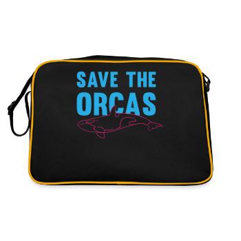 Protégez les orques Cadeau respectueux de l’environnement - Sac Retro - noir/or - Dos