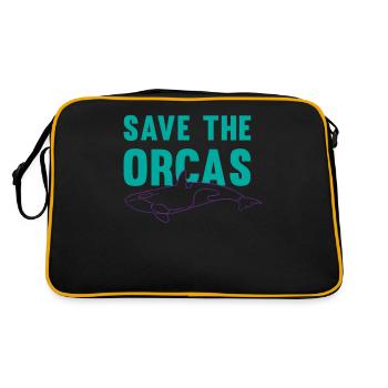 Protects the Orcas Eco-Conscious Gift - Retro Bag - black/gold - Back
