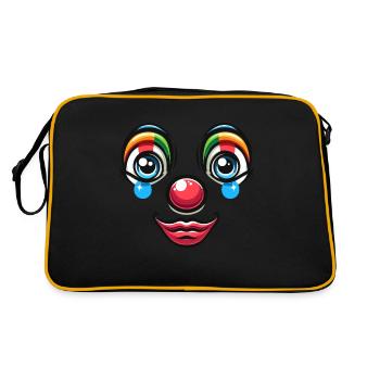 Pure carnival joy: clown face for fun - Retro Bag - black/gold - Back