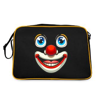 Pure carnival joy: clown face for fun - Retro Bag - black/gold - Back
