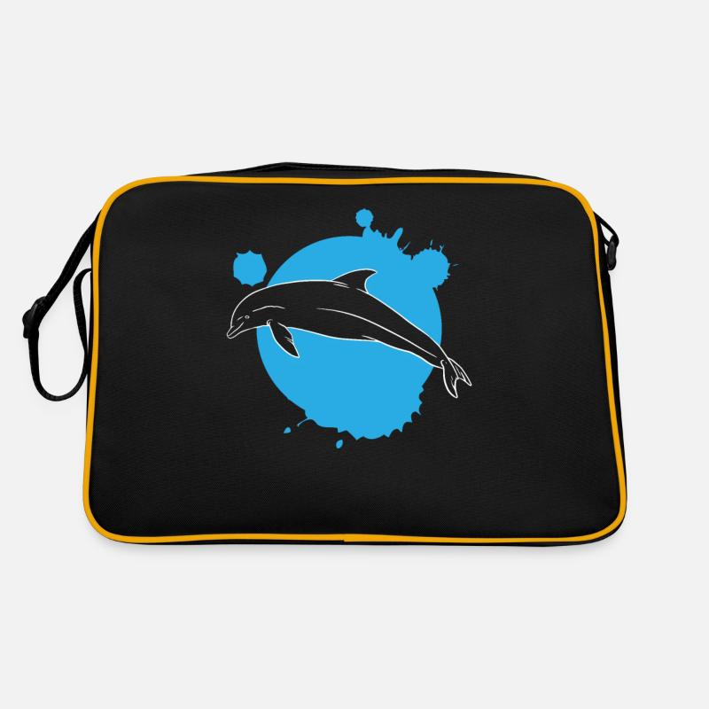 Stylish Dolphin Art Paint Splash Retro Bag