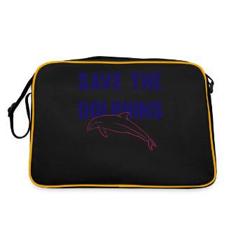 Conception de l’attrait pour la conservation des dauphins - Sac Retro - noir/or - Dos