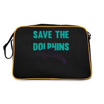 Conception de l’attrait pour la conservation des dauphins - Sac Retro - noir/or - Dos