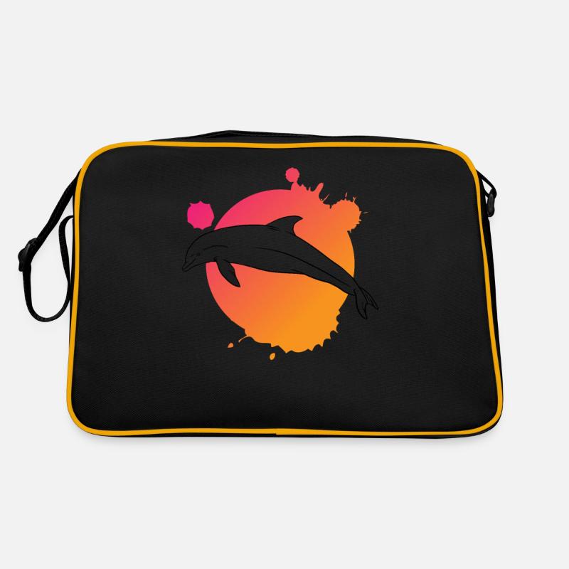 Stylish Dolphin Art Paint Splash Retro Bag