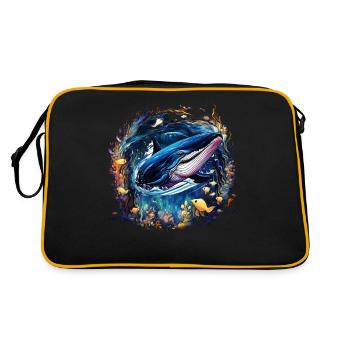 Blauwal - Retro Tasche - Schwarz/Gold - Hinten