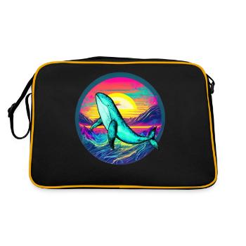 Blauwal - Retro Tasche - Schwarz/Gold - Hinten