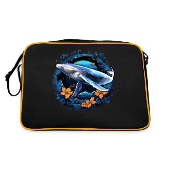 Blauwal - Retro Tasche - Schwarz/Gold - Hinten