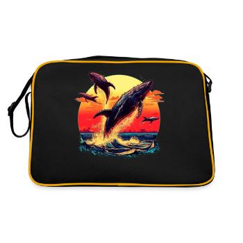 Blauwal - Retro Tasche - Schwarz/Gold - Hinten
