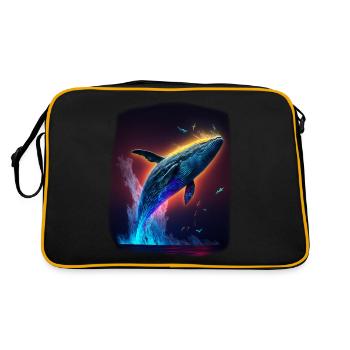 Blauwal - Retro Tasche - Schwarz/Gold - Hinten