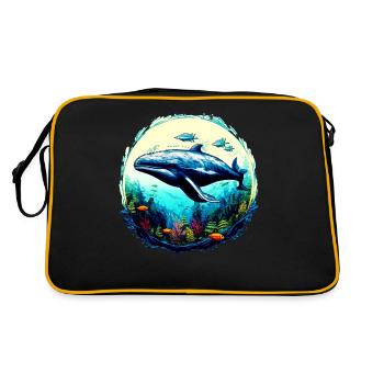 Blauwal - Retro Tasche - Schwarz/Gold - Hinten