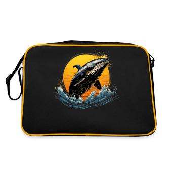 Blauwal - Retro Tasche - Schwarz/Gold - Hinten