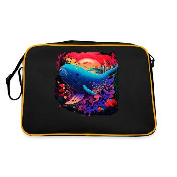 Blauwal - Retro Tasche - Schwarz/Gold - Hinten
