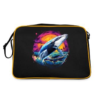 Blauwal - Retro Tasche - Schwarz/Gold - Hinten