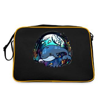 Blauwal - Retro Tasche - Schwarz/Gold - Hinten