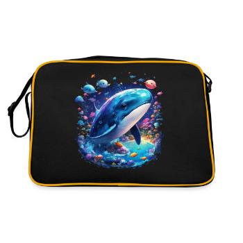 Blauwal - Retro Tasche - Schwarz/Gold - Hinten