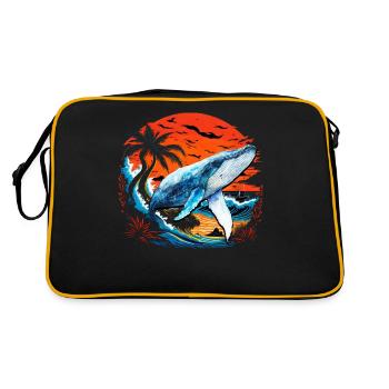 Blauwal - Retro Tasche - Schwarz/Gold - Hinten