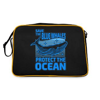 Sauvez les baleines bleues, protégez l’océan - Sac Retro - noir/or - Dos