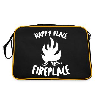 Oven Stove Firewood Fireplace - Retro Bag - black/gold - Back
